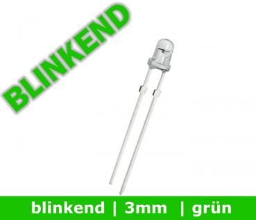 3mm LED BLINKING "GREEN" 8.000mcds