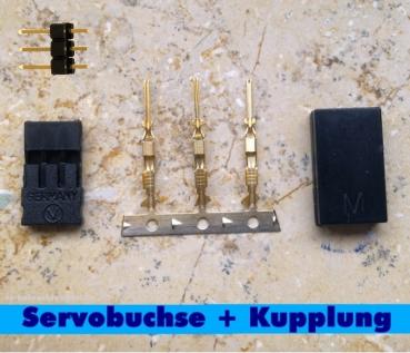 JR servo connector and coupling - with gold plated contacts