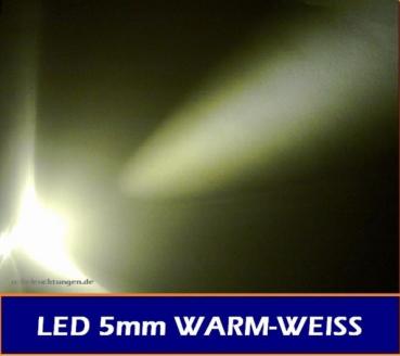 LED 5mm "warmweiss " 20.000 mcd 20° LEDs