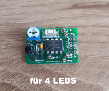 Flash board for 4 LEDs with 17 flash programs 6V-14 V strobe