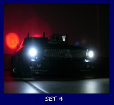 RC car front + rear lighting LED lighting with 4 LEDs