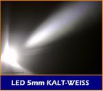 5mm LEDs "cool white" 19.000mcds 20 °