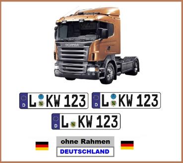 RC LKW Zugmaschine Anhänger Kennzeichen Nummernschild Wunschkennzeichen