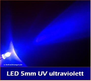 LED 5mm "UV" ultra violet 3.000mcds 15 °