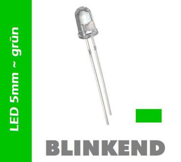 LED BLINKEND 5mm "GRÜN" 8.000mcds
