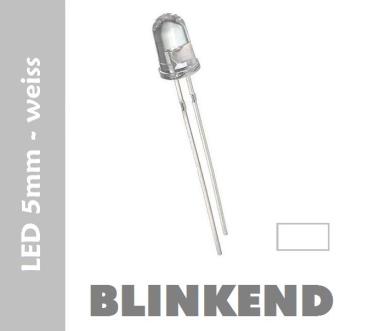 LED BLINKEND 5mm "weiss" 8.000mcds