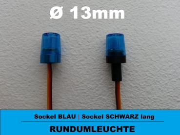 1x Ø 13mm ROTIERENDE Rundumkennleuchte BLAU Warnlicht Rundumleuchte