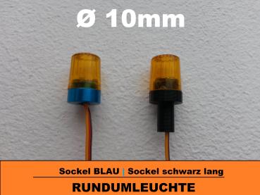 1x Ø 10mm ROTIERENDE Rundumkennleuchte ORANGE Warnlicht Rundumleuchte