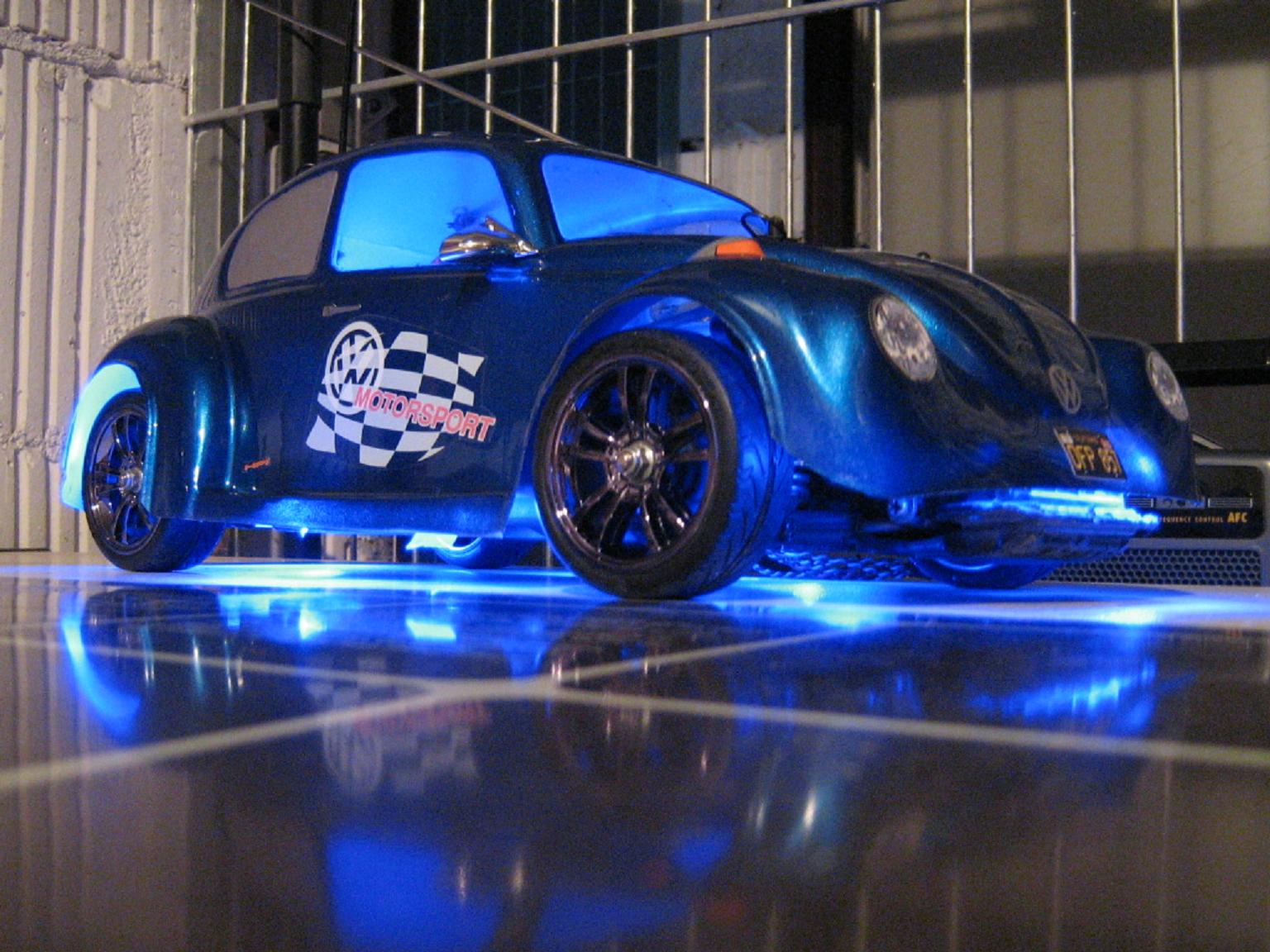  Beleuchtung RC Car - LEDs & Zubehör Modellbau Sounds  Blitzlicht - LED Unterbodenbeleuchtung BLAU 8,5cm Länge
