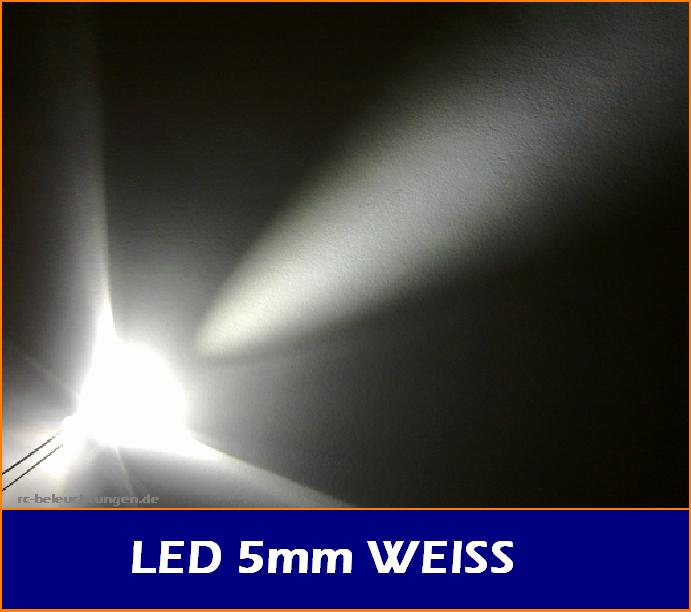 100 LEDs 5mm Weiß 20000mcd LED Weiße Leuchtdiode Zub Modellbau Beleuchtung 
