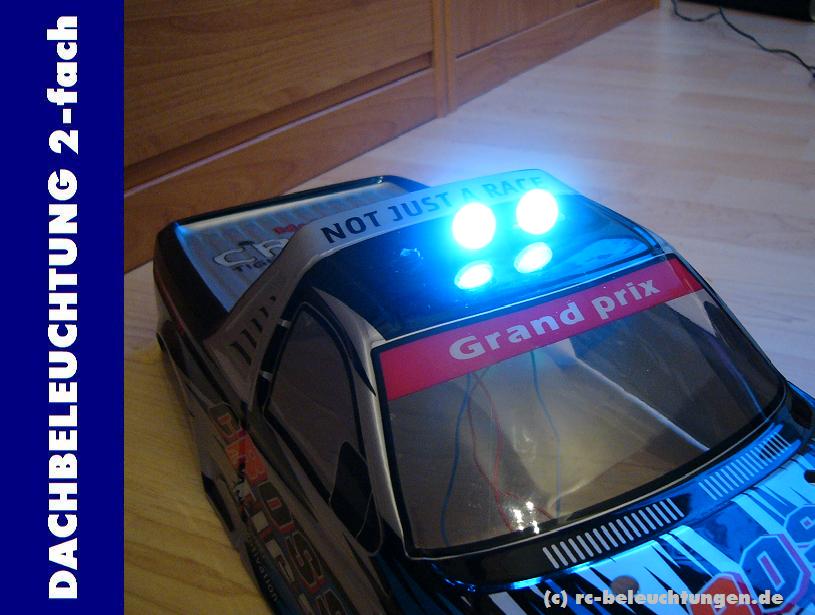  Beleuchtung RC Car - LEDs & Zubehör Modellbau Sounds  Blitzlicht - RC LED Truggy, Buggy, Truck Dachbeleuchtung 2-Fach-  Dachscheinwerfer