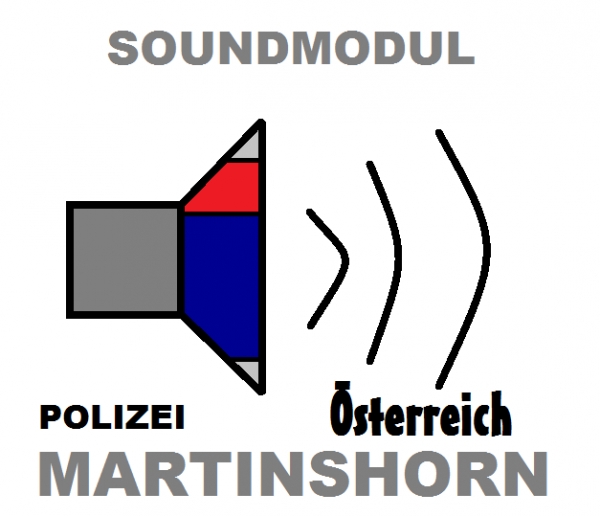 Martinshorn mit Blaulicht Sirene Soundmodul Geräusch Polizei Feuerwehr