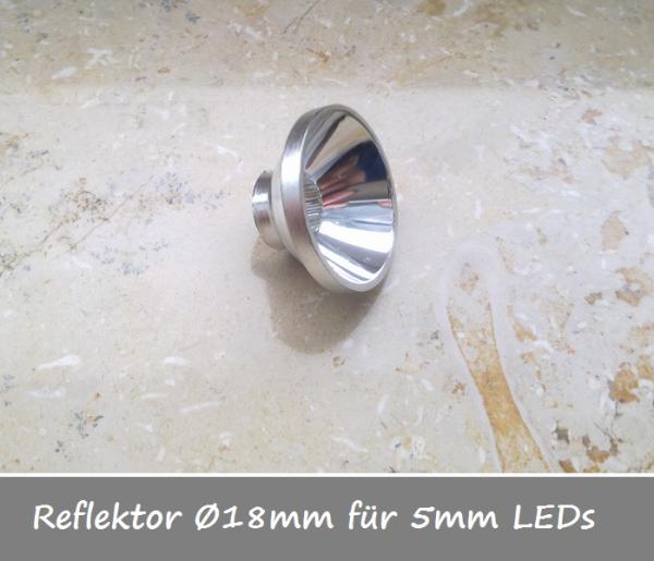 S087-10 Stück Reflektor 18mm für 5mm LEDs als Flutlichtstrahler Scheinwerfer 