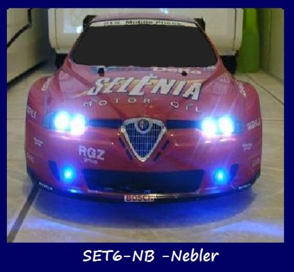  Beleuchtung RC Car - LEDs & Zubehör Modellbau Sounds  Blitzlicht - Front + Heckbeleuchtung mit 6 LEDs + LED Nebelscheinwerfer