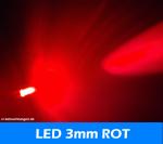 LEDs 3mm "red" 6.000mcds 30 °